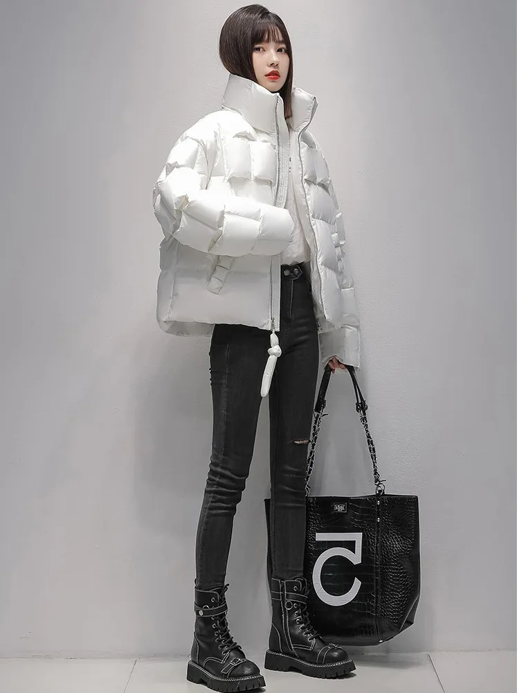 TXii piumino invernale donna caldo moda oversize addensare Streetwear coreano sciolto spesso corto piumino parka vestiti