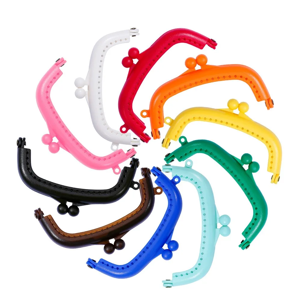 8.5CM Candy Arc Resin Plastic Purse Frame With Hole Kiss Clasp Lock DIY Bag Accessories 10 Colors Wholesale