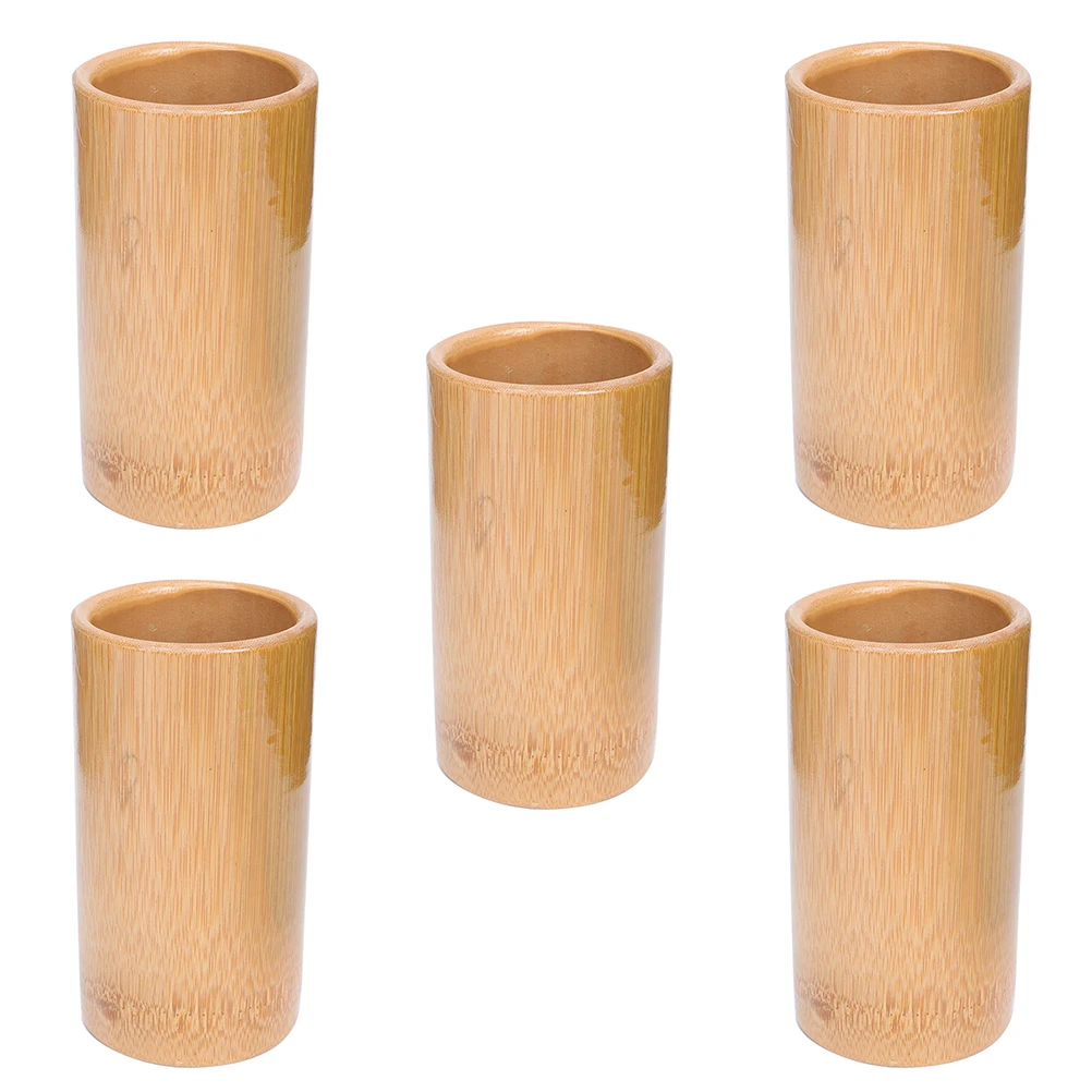 

5pcs Cupping Pots Strong Adsorption Non-Slip Smooth Mouth Bamboo Pots For Body Cupping Therapy Tools For Home Clinic Use Bamboo