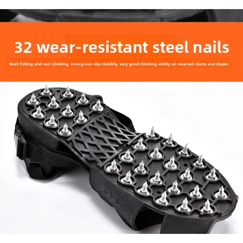 الثقيلة المضادة للانزلاق الجليد المرابط الأشرطة المشي لمسافات طويلة الثلوج الجر الأحذية المسامير في الهواء الطلق الشتاء معدات السلامة تسلق الجبال الصيد