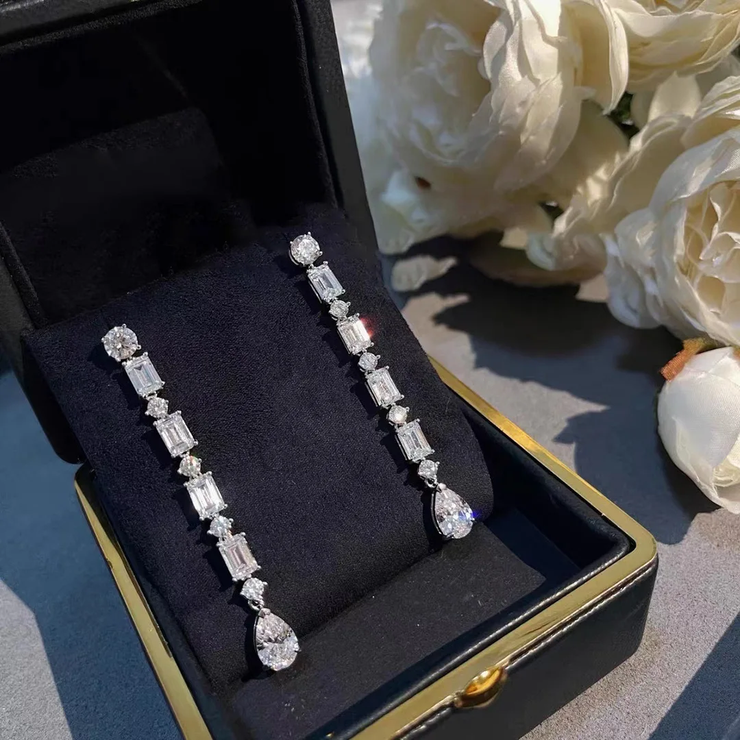 46 Styles Trendy 925 Sterling silver Lab Diamond Stud Earring Party Wedding Earrings for Women men Charm Engagement Jewelry Gift