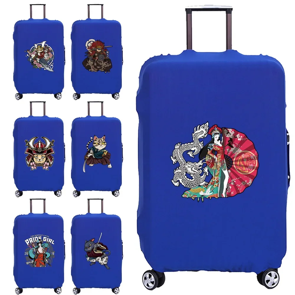 2023 Suitcase Travel Luggage Cover Samurai Print for 18-32 Inch Holiday Traveling Essentials Accessories Trolley Protective Case