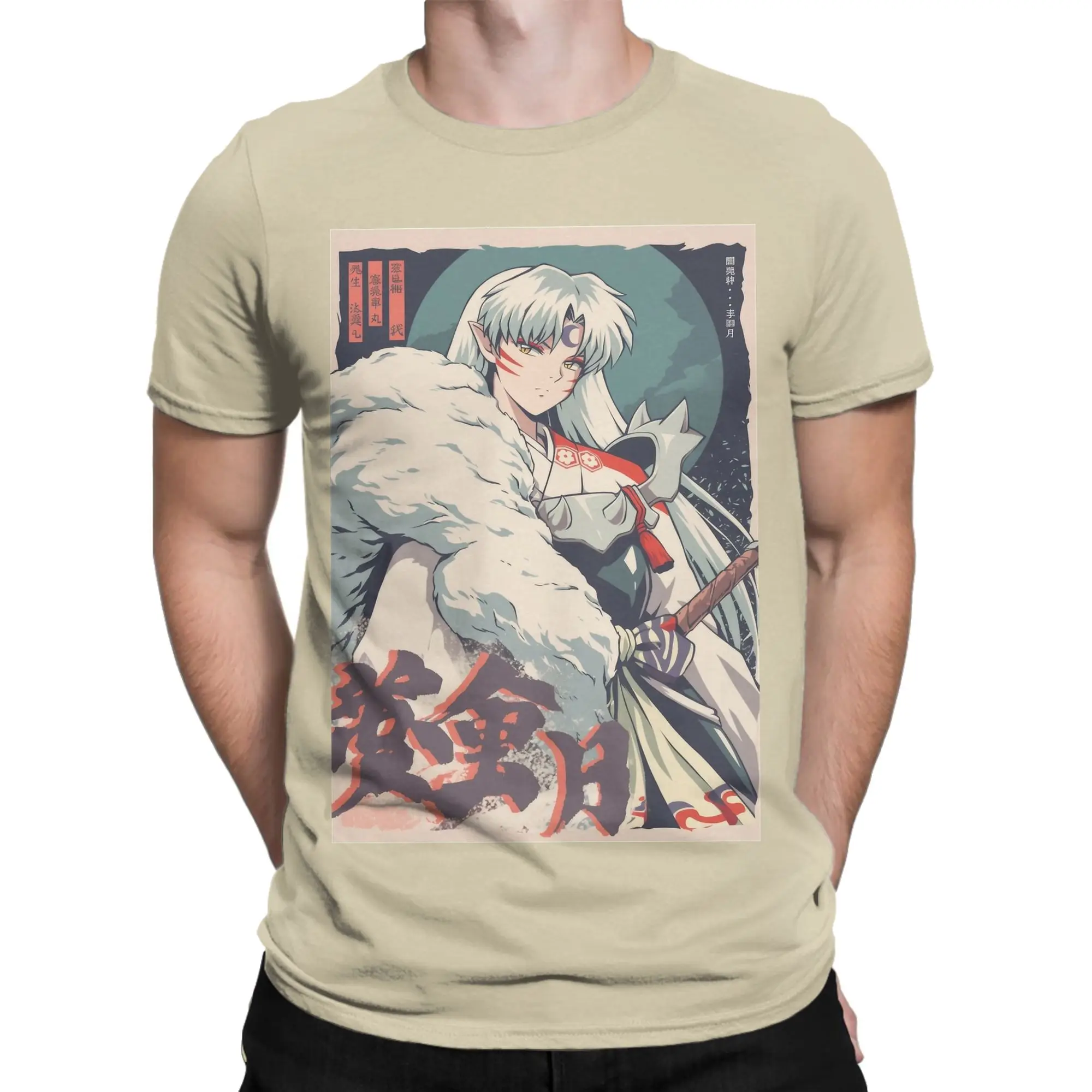 Sesshomaru Chad Energy Inuyashas Men's T Shirts  Funny Tee Shirt Short Sleeve O Neck T-Shirt 100% Cotton Graphic Tops