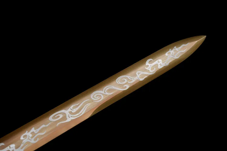 107 cm Golden Tiger Medieval Sword katana full tang True Steel Templar Knight Free Samurai Sword Battle Preparation Ninja Kung F