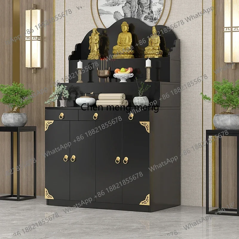 New Chinese Household Altar Incense Burner Table Economical Altar Three-Layer Heightening Buddha Shrine feng shui