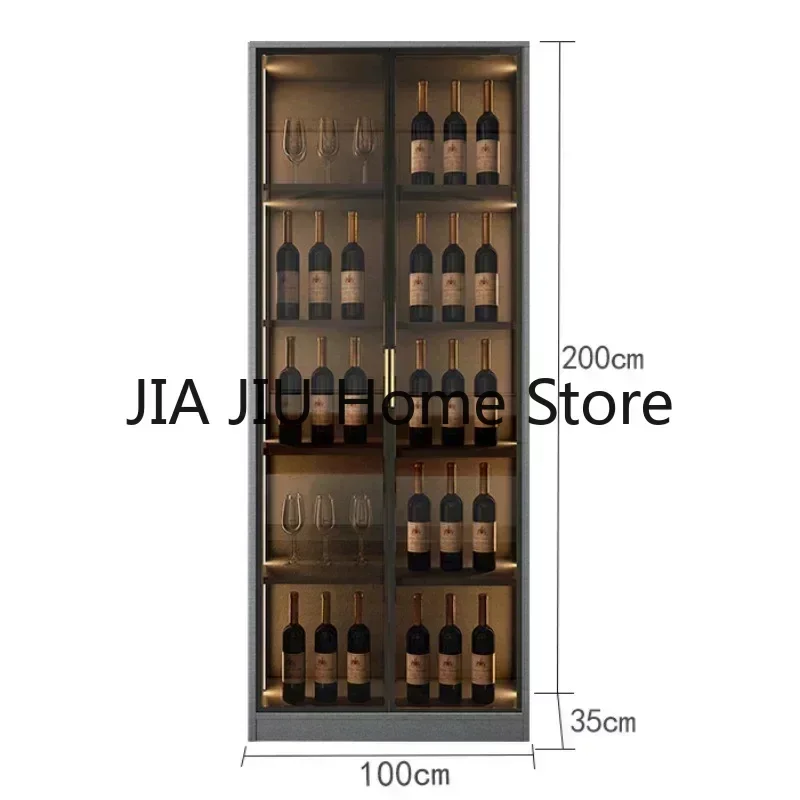 Wooden Display Wine Cabinets Kitchen Storage Living Room Wall Wine Cabinets Racks Liquor Mueble Licorera Bar Furniture QF50JG