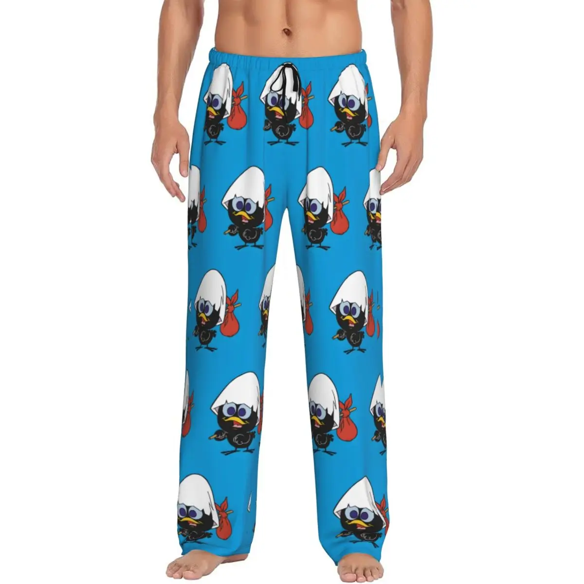 Custom Calimero Pajama Pants Men Cute Cartoon Sleepwear Lounge Sleep Bottoms Stretch with Pockets