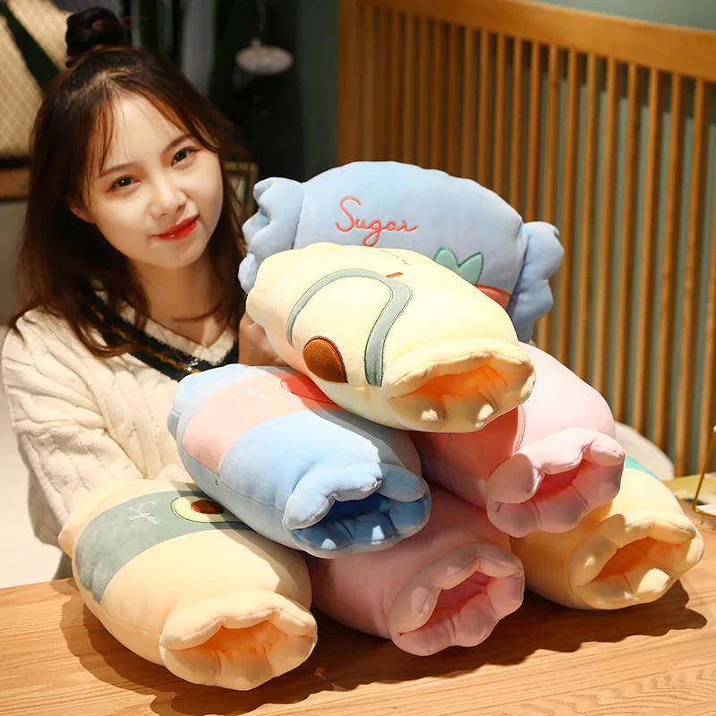 Children's plush pillow cute candy warm hands office nap pillow student small pillow Girl Gift