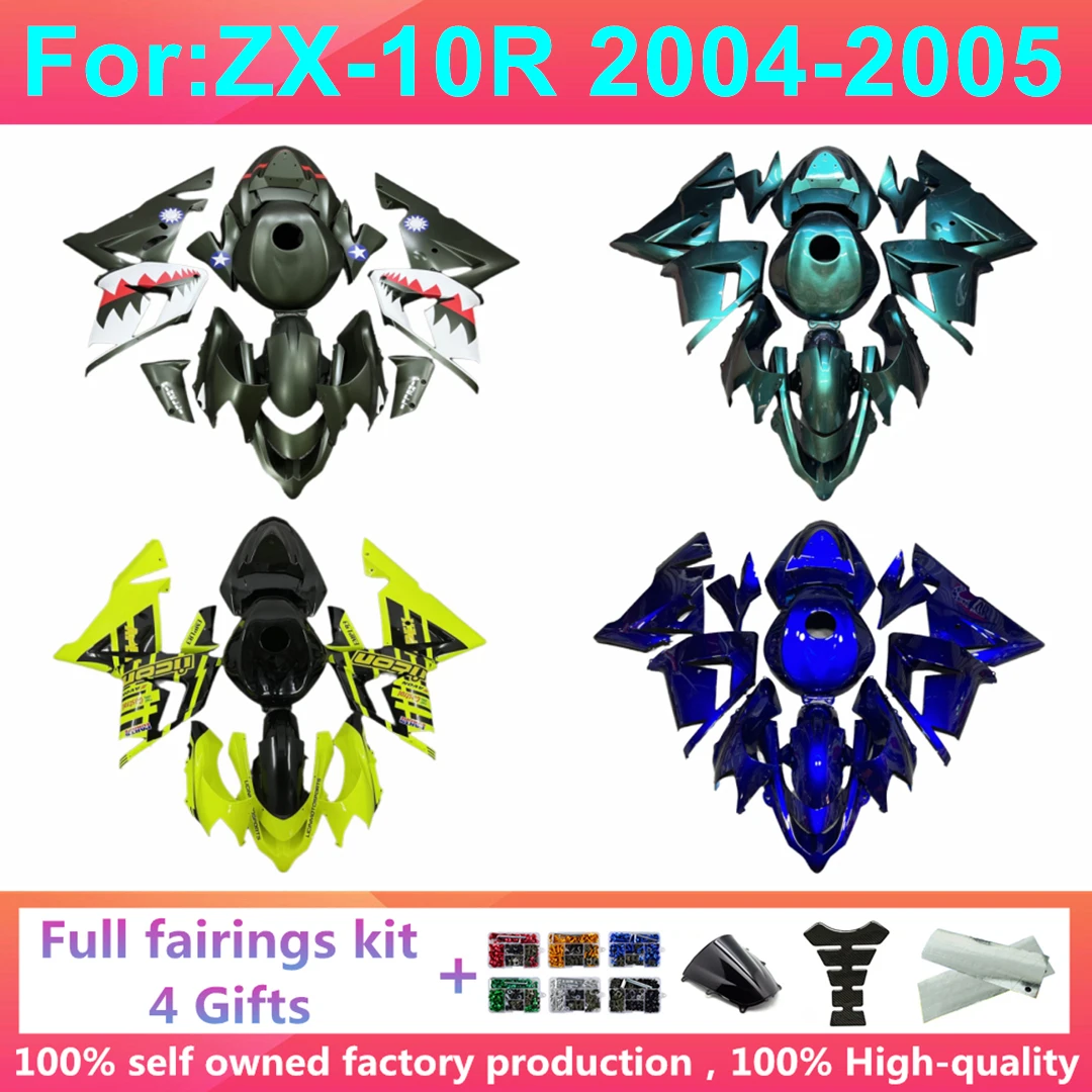 For Ka wa sa k1 Ninja ZX10R ZX 10R ZX-10R 2004 2005 Motorcycle Fairing Kit ABS Plastic  Body Bodywork Kits Accessories