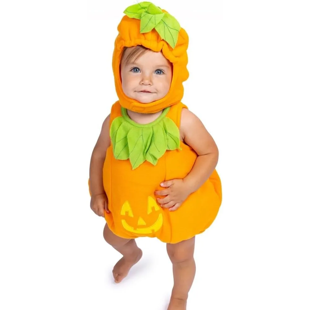 1Set Baby Pumpkin Costume - Cute Halloween Jack-o-lantern Costume, Holiday Party Dress Up, Newborn Photography Costume