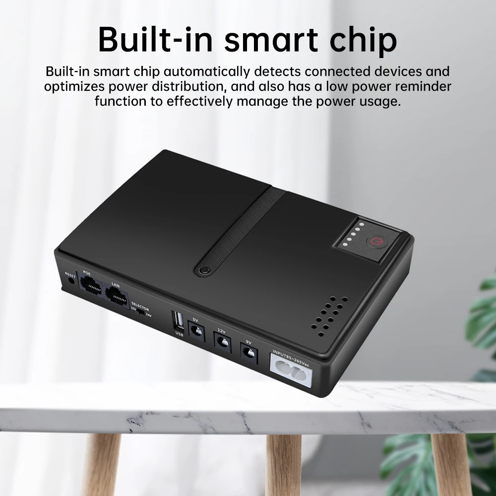 1036P 30W mini DC uninterruptible power supply UPS battery backup 9v 12v USB router optical modem supply POE Mobile power bank