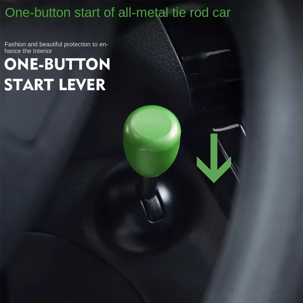 

Car Push to Start Button Rocker Full Metal Ball-bar Remodeling Accessories One-Touch Start Button Metal/plastic Starter Cover