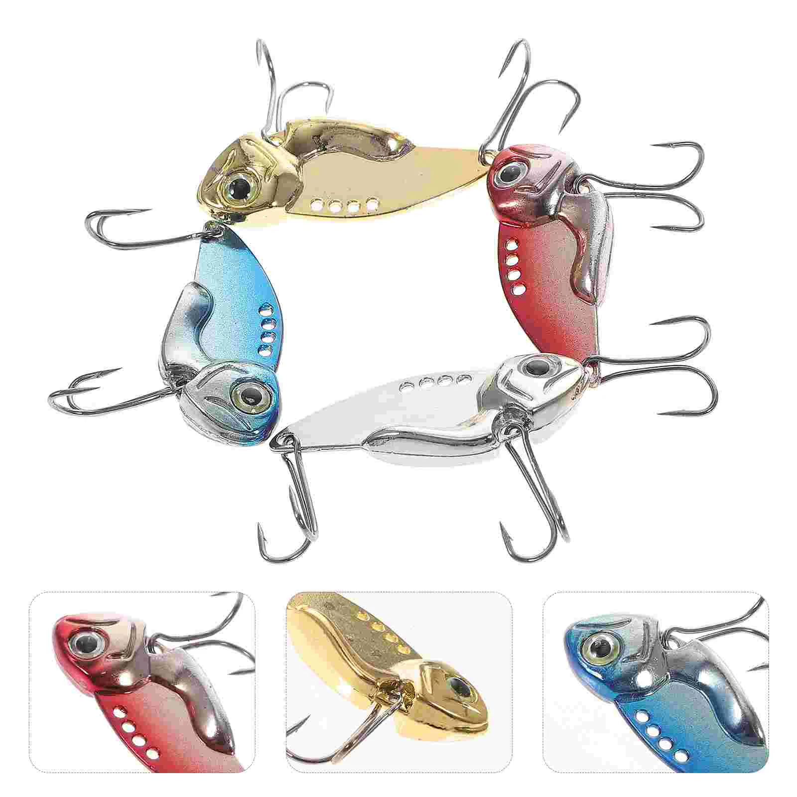 

4 Pcs Fishing Bait Hard Blade Angling Accessory Salt Fresh Water Sinking Lure Tool Faux for Sea Portable