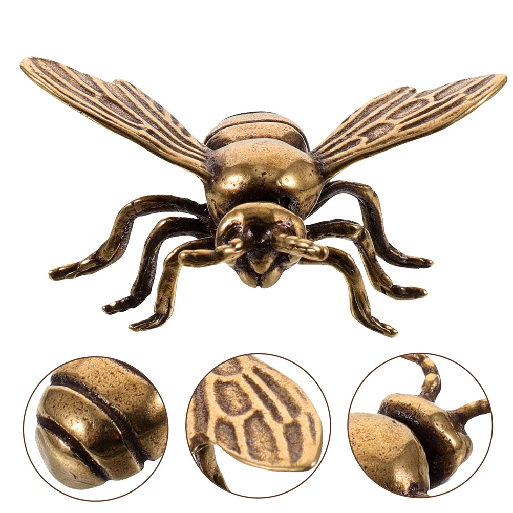 

3 Pcs Brass Bee Decorations Vintage Insect Figurines Exquisite Brass Craft Gold Decor For Living Room Bee Adornment for Home