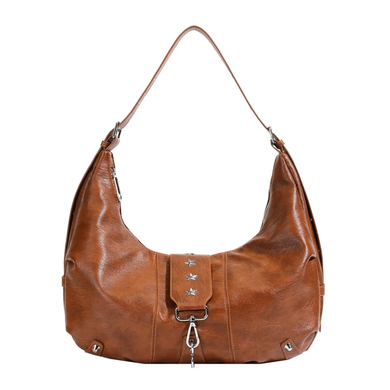 

Light luxury retro large-capacity bag women's 2025 new casual fashion messenger bag niche design dumpling bag