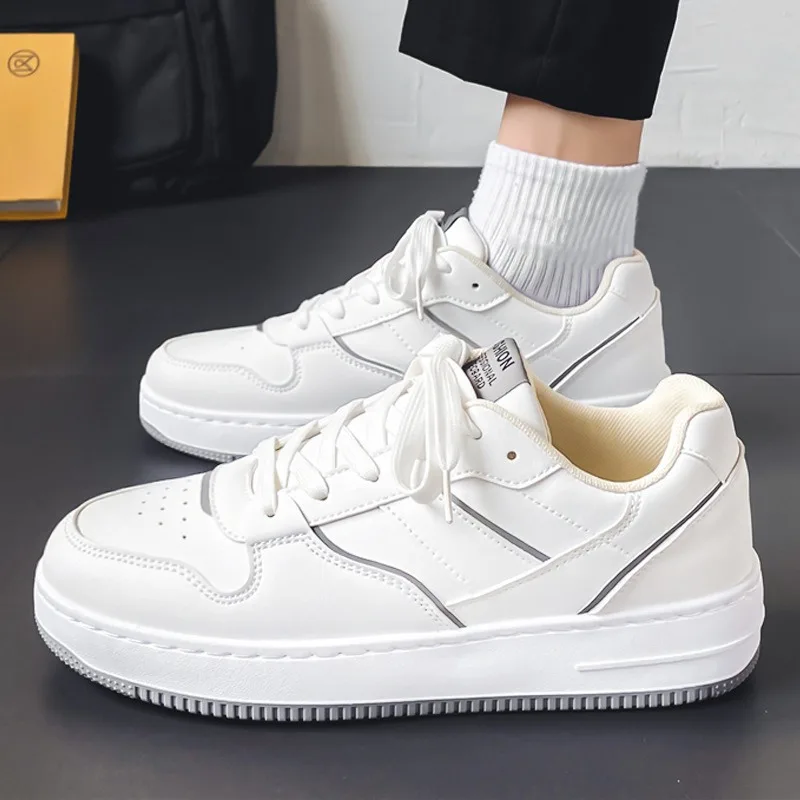 Chaussures de sport blanches à plateforme assorties pour hommes, plaque d'aération, décontracté, à la mode, nouveau