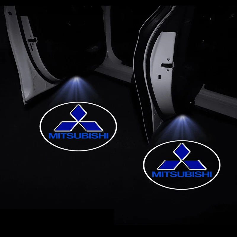 Luz LED de bienvenida para puerta de coche, luz decorativa con logotipo para Mitsubishi Outlander, Triton L200, ASX, Mirage, Pajero, Eclipse, Colt