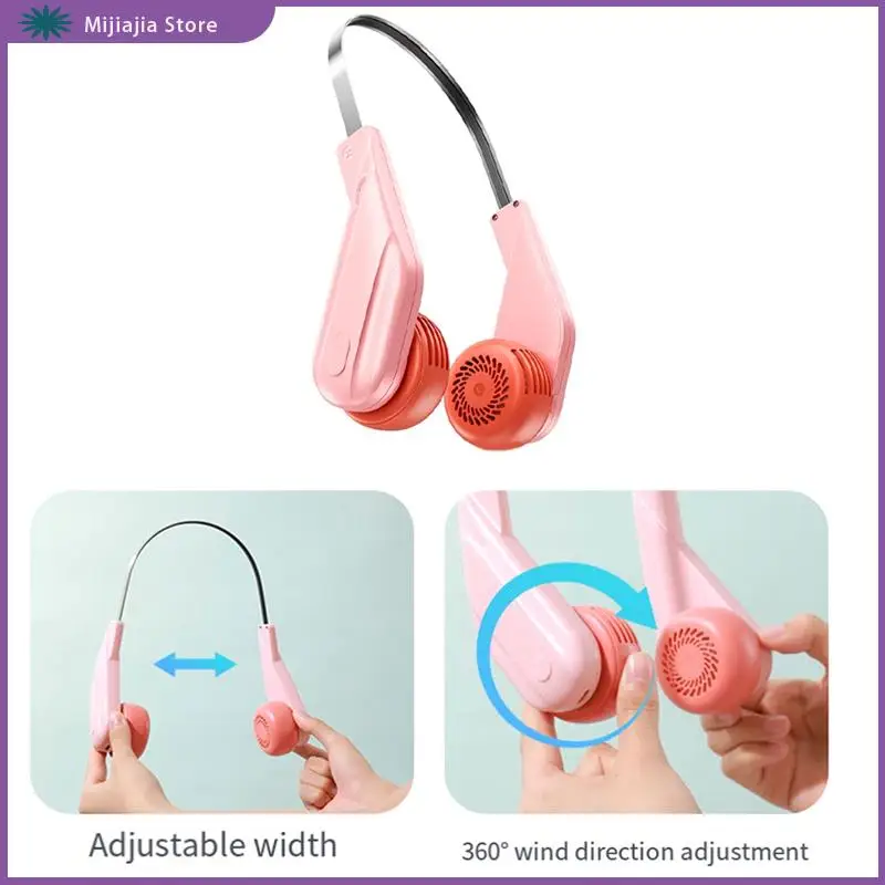 Ventilador de cuello portátil, ventilador Personal portátil recargable de 800Mah con 5 velocidades ajustables, ventilador de cuello para ventas al aire libre