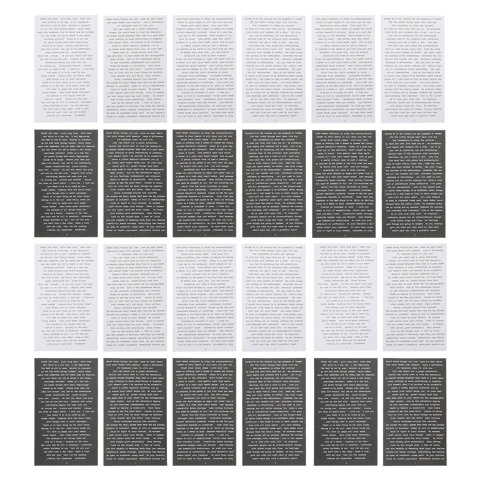 

24 Sheets Inspirational Words Stickers Positive Energy DIY Craft Decals Scrapbooking Album Stickers Adhesive Paper Decals