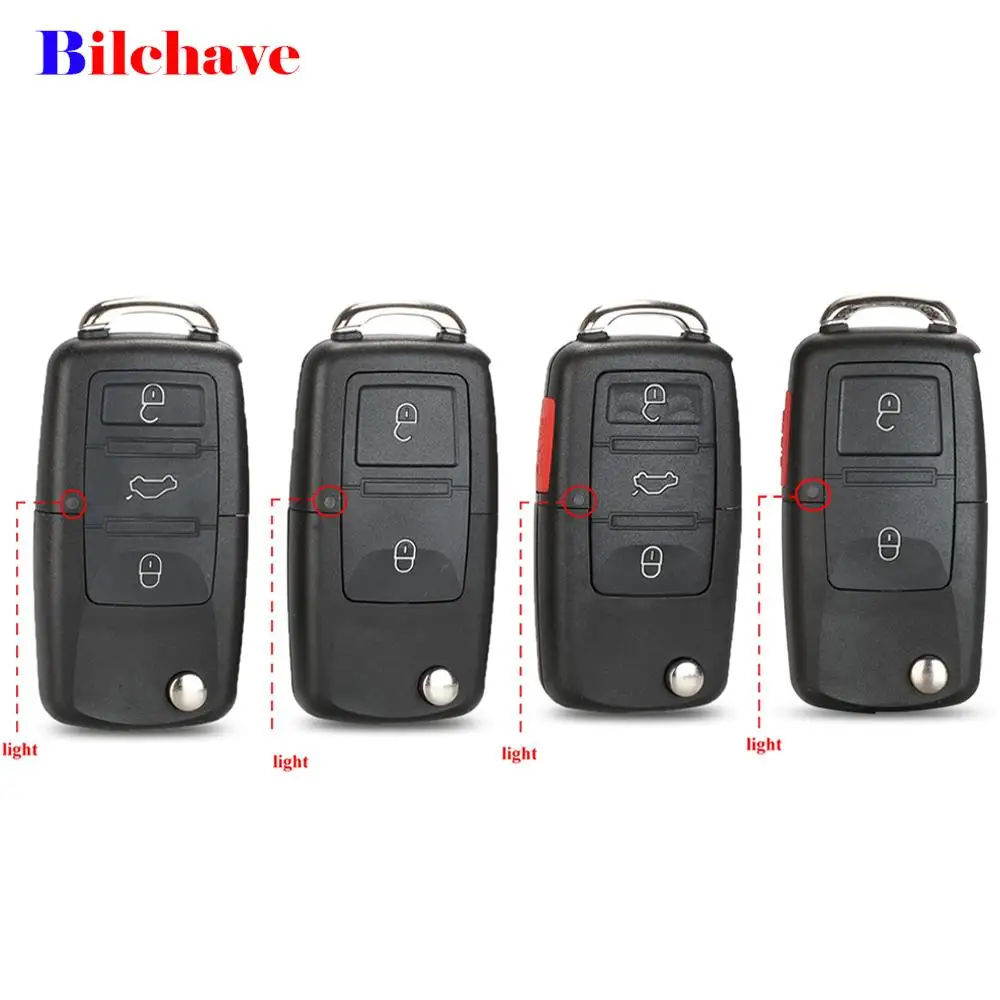 jingyuqin 2/3/4 Buttons Flip Remote Car Key Shell Case Fob For VW Volkswagen polo Golf MK6 Tiguan Touareg 202AD 202Q HU66 Blade