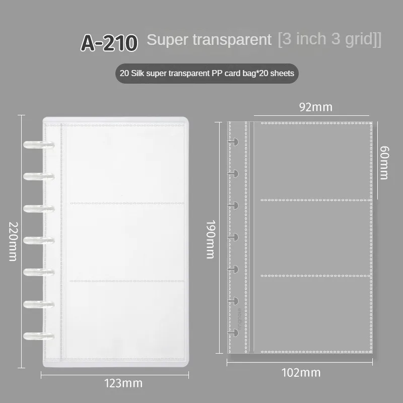 Imagem -06 - Ringnote-super Transparente Loose-leaf Notebook Binder Star Photo Card Mushroom Hole Álbum de Fotos Organizador Escolar 3.5