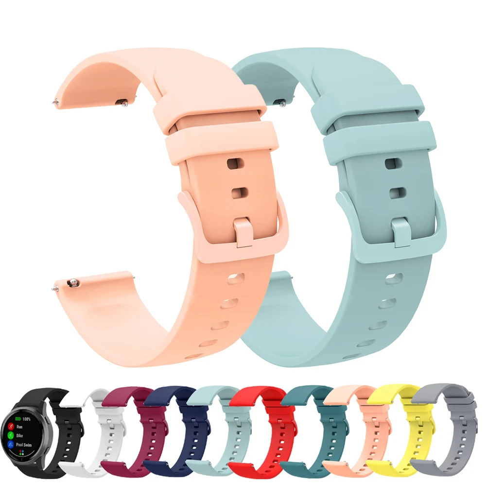 Pulseira de Silicone de 20mm para Amazfit Active 2 2S/GTS4 GTS2 Mini/GTS 3 2E, Pulseira para Relógio Amazfit GTR Mini/42mm