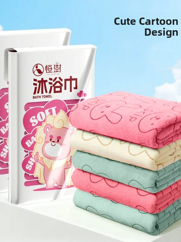 

Утолщенное впитывающее банное полотенце для домашнего использования, банное полотенце с мультяшным дизайном, женское полотенце для душа и дома, удобное мягкое полотенце