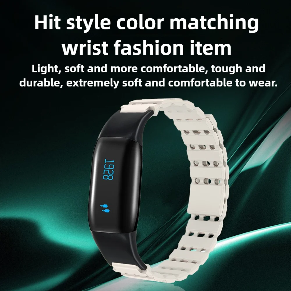 For Lifesense 5S/Hr2/3/5 Air Hole Silicone Magnetic Watch Strap Quick Release Breathable Soft Sport Smartwatch Band Men Women