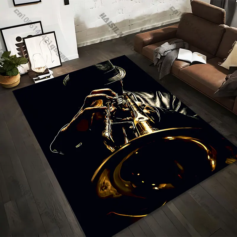 21 Sizes Musician playing a trumpet Printed Area Rugs for Adult Yoga Mats Living Room Decor Personalized Doormat