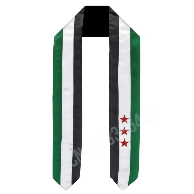 

Шарф с флагом коалилии Сирии, верхний принт, выпускной пояс, палантин, аксессуар для международной учебы за рубежом для взрослых, унисекс, вечерние аксессуары