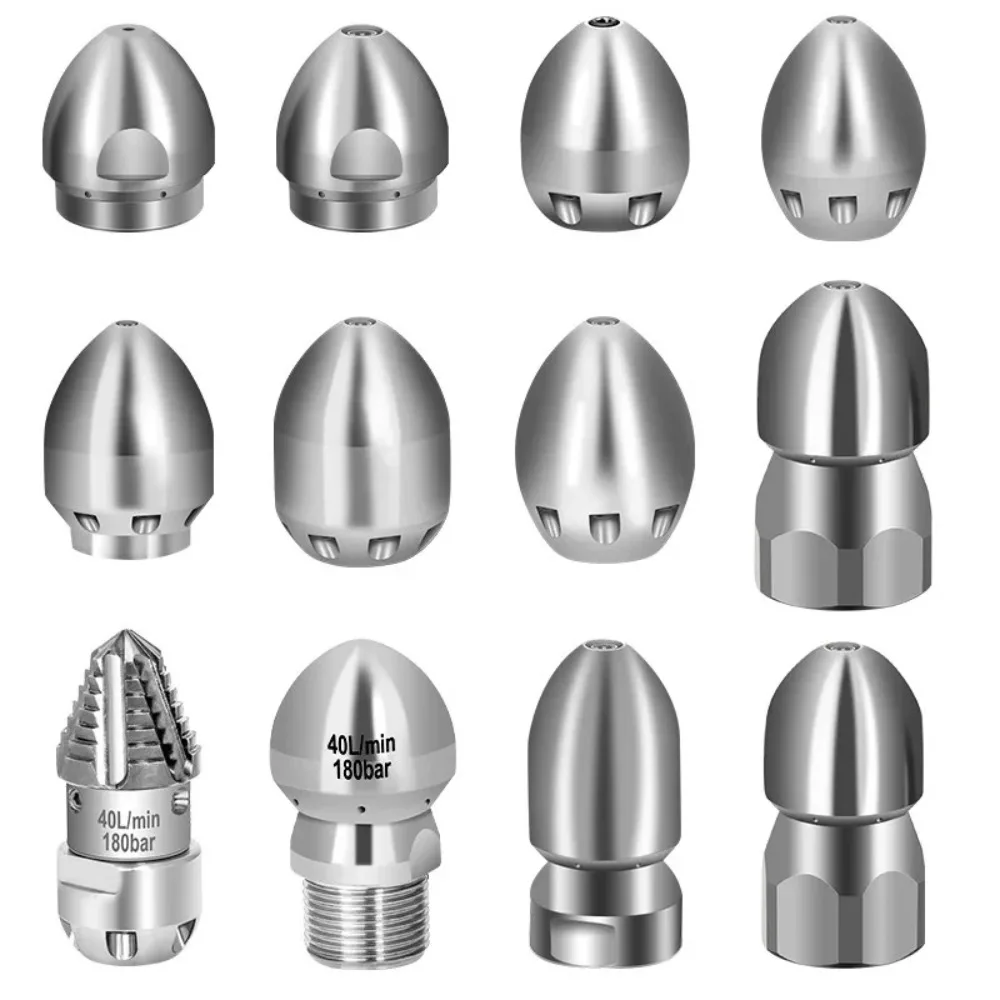 Pipeline Cleaning and Dredging Nozzle Baota Mine Sewer Mouse Head Rotation Cleaning Mud and Dirt High-pressure Nozzle