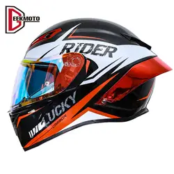 Casco De Moto con certificación DOT para Motocross, protector De cara completa, visera De 6 colores, tamaño S-XXL