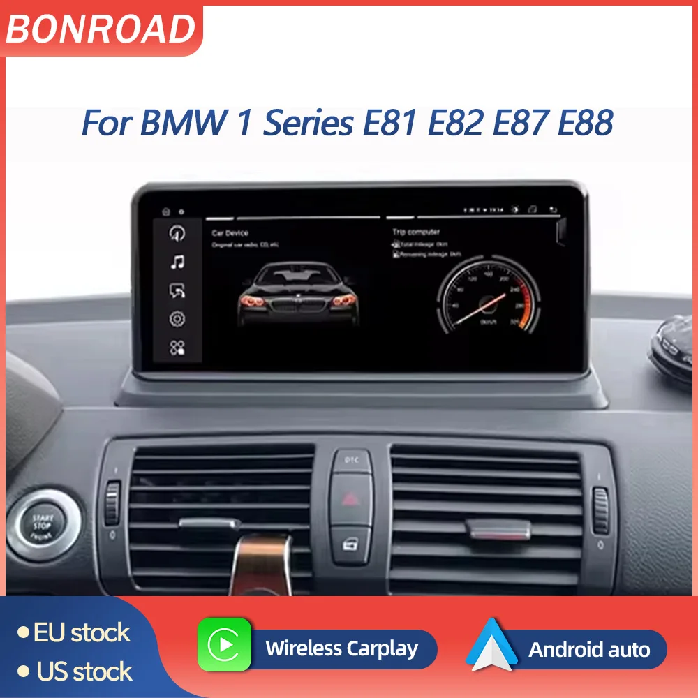 Wireless Carplay Android Auto Car Radio Multimedia Player For BMW 1Series E81 E82 E87 E88 Head Unit Touch Screen Rear Camera GPS