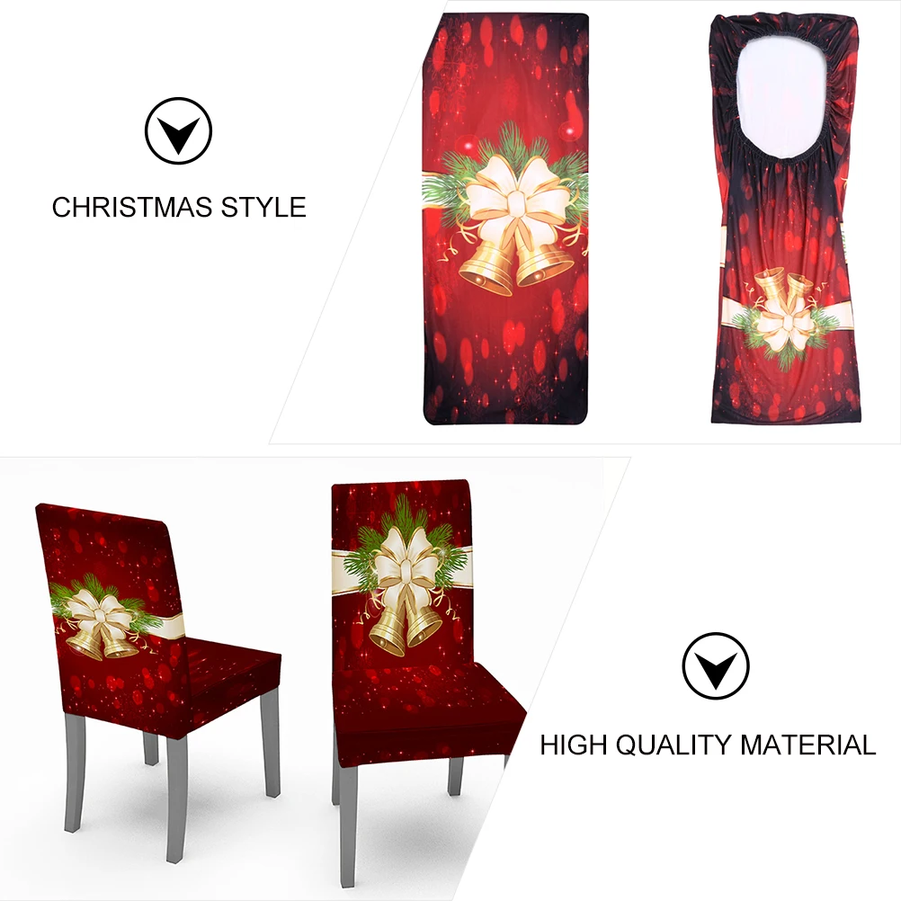 2pcs Christmas Xmas Dinning Chair Cover Reusable Machine Washable Light Breathable Party Home Decoration Chair Protective Cover