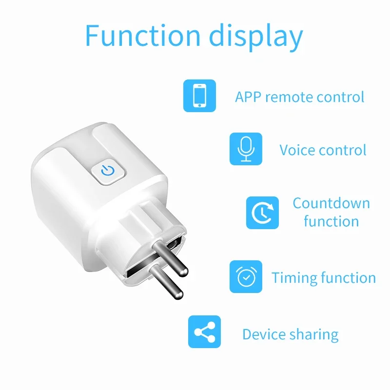 Smart Socket EU 16A/20A AC100-240V Zigbee Smart Plug Power Outlet Alexa Google Home Voice Control  Tuya Smart Life APP