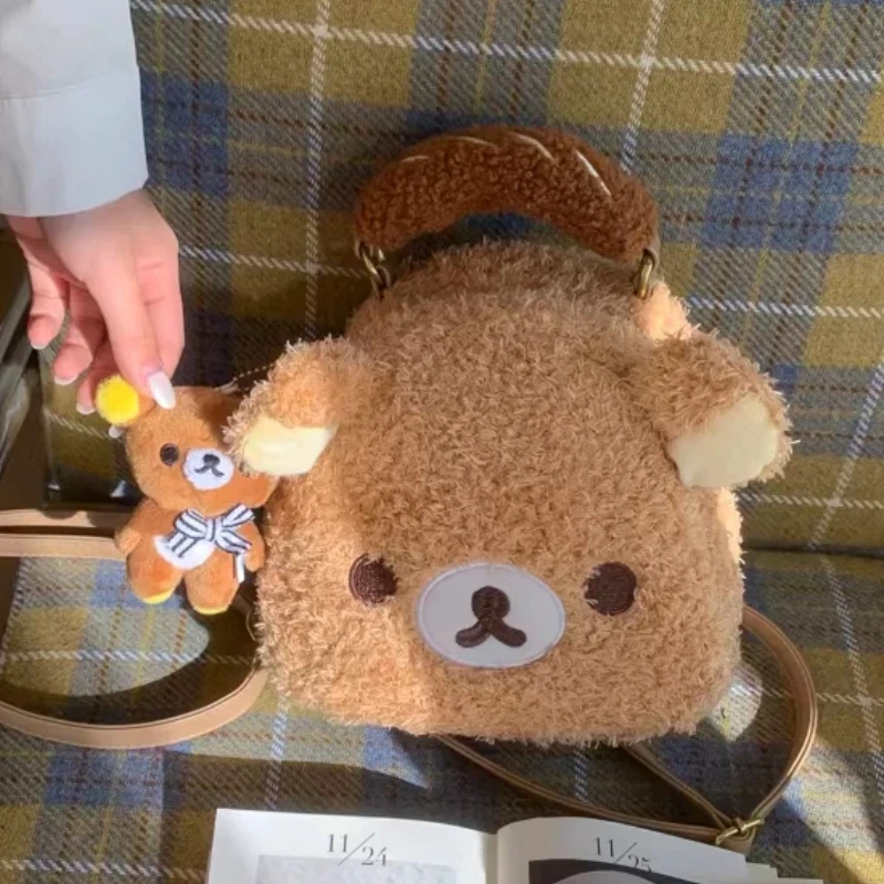 

Rilakkuma Bread Easy Bear Милый плюшевый рюкзак с медведем Новый нишевый дизайн Джокер Кукла Медведь Рюкзак Легкий дорожный подарок для девочки.