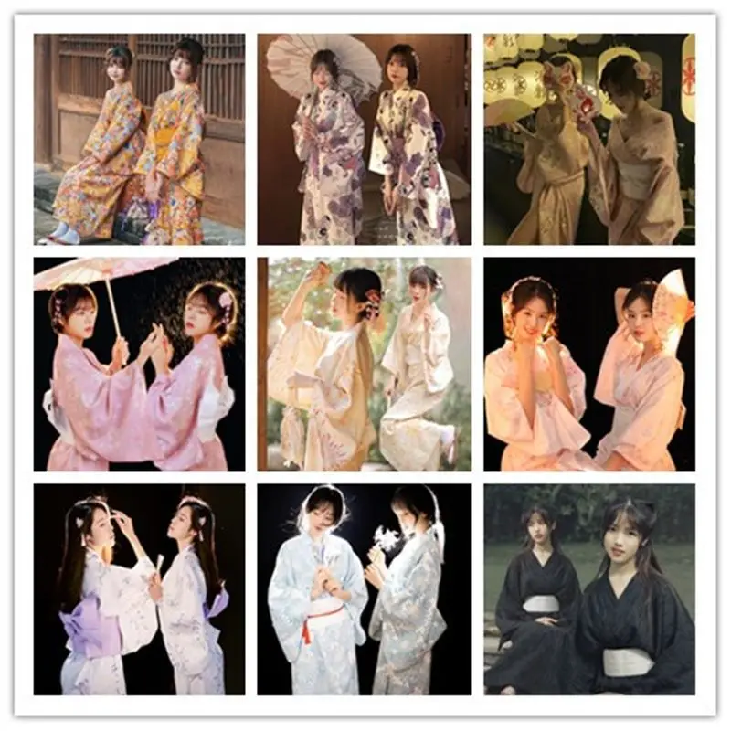 Kimono Women's Formal Dress Traditional Japanese Cute God Girl Improved Japanese Beauty Japanese Material Shop Kimono