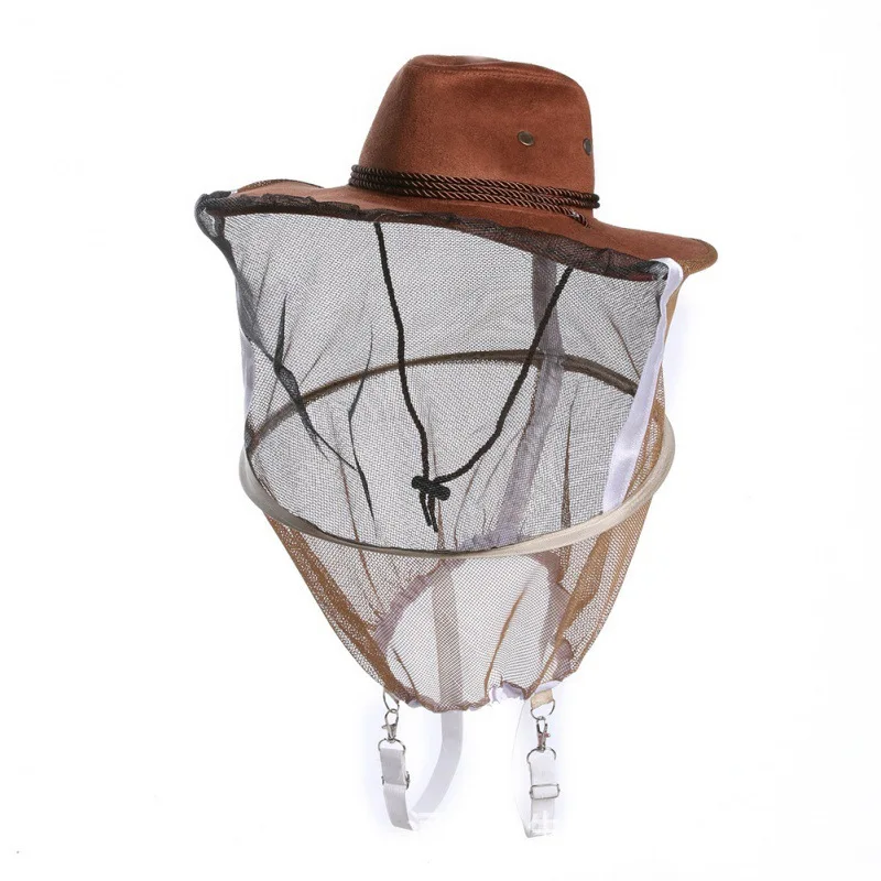 50 Pieces Cowboy Hat Style Beekeeper Anti-Bee Insect Net Veil Head Face Protector for Top Quality Beekeeping Equipment