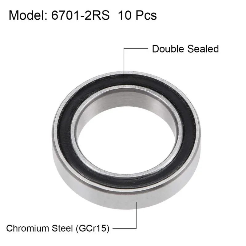 10PCS/50pcs/100PCS ABEC-5 6701-2RS 6701ZZ 6701RS Blue 12x18x4mm Miniature Rubber Sealed Double Sealed Deep Groove Ball Bearing