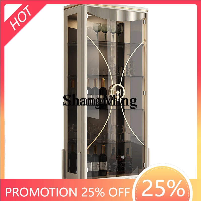 

ZYYdouble door light luxury display cabinet modern simple side cabinet living room against the wall household wine cabinet