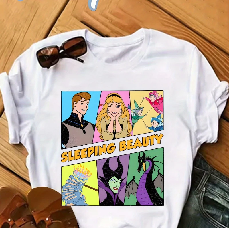 

Летняя женская футболка с круглым вырезом и принтом Диснея, хит продаж, подходящая для повседневного ношения идеального выбора