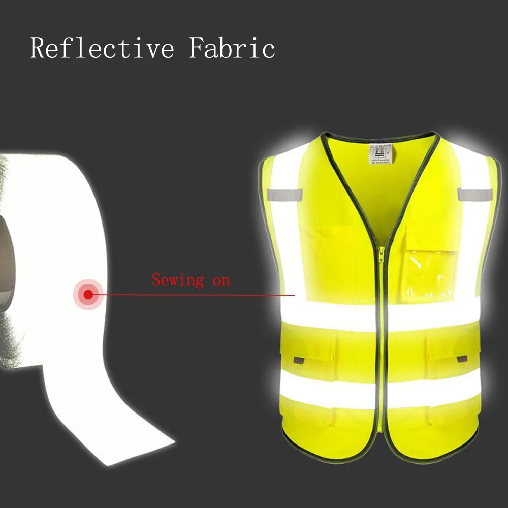 Safety  Reflective Rbbon For Sewing Sew on Fabric Reflector Tape Strap Vest Webbing Warning Belt