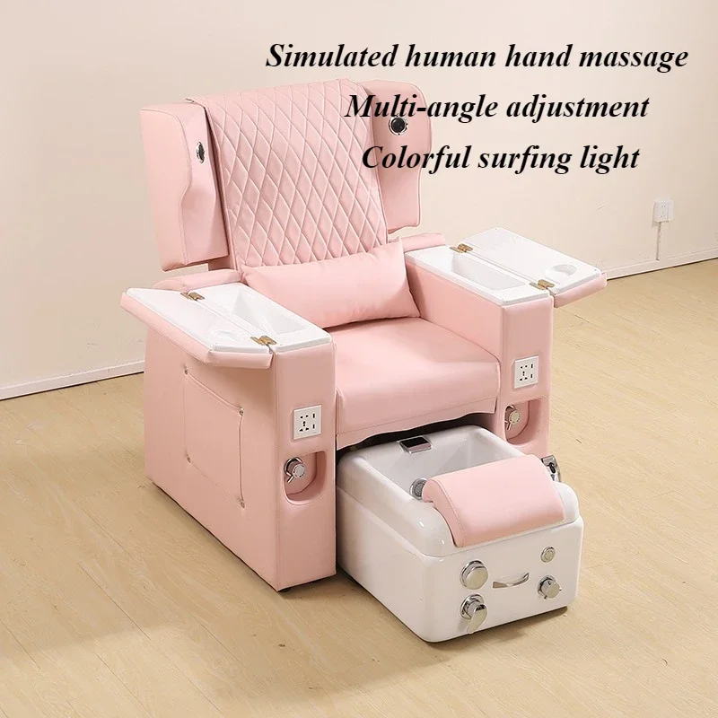 Motorized Pedicure Chair with Adjustable Backrest Massage Foot Spa Stool Salon Armchair for Nail Technician Beauty Equipment