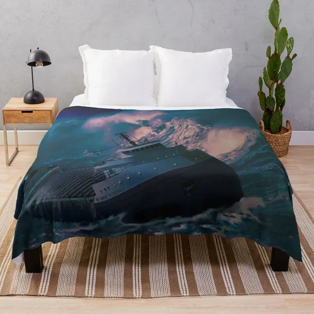 

Edmund Fitzgerald Throw Blanket Soft Solid Color Blanket for Couch Bed