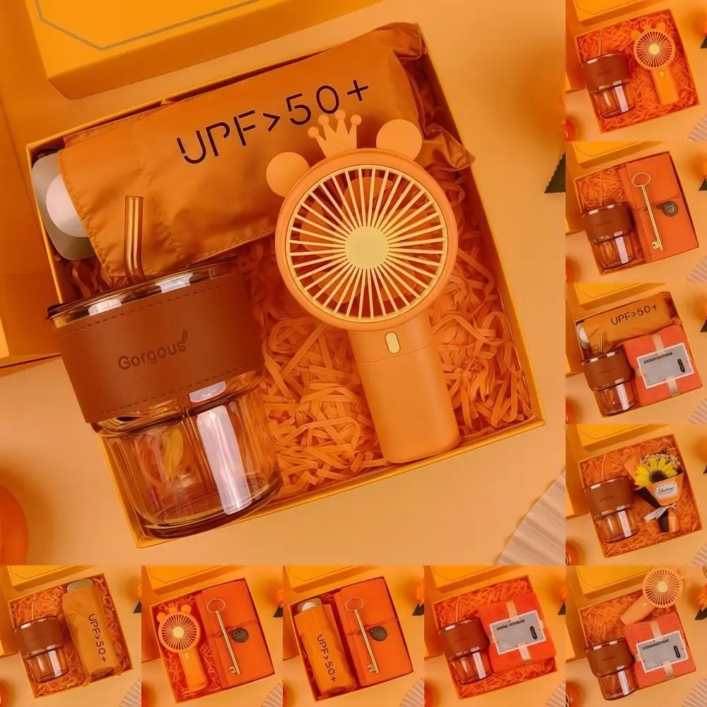 

3IN1 Souvenir Gift Set Fan/Towel/Cup Stylish Design Practical Gift Sets Luxury with Paper Bag Gift Box Set Personalized Gifts