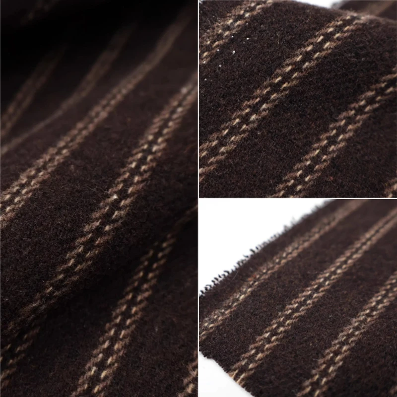 

Designer Wool Knit Suit Brown Vintage Keep Warm Coat Fall Winter Handmade Sewing DIY Home Background Decoration Craft Material