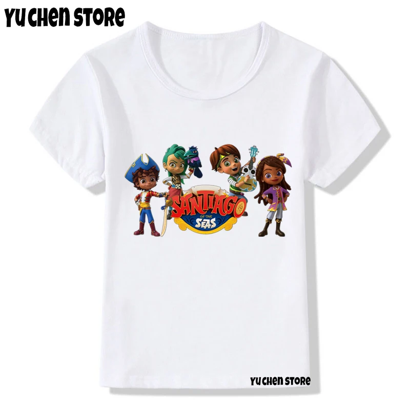 2022 New Boys T-Shirts Funny Cartoon Santiago Graphic Print Children Tshirt Cute Girls T Shirts Casual Kids Clothe Tumblr Tee