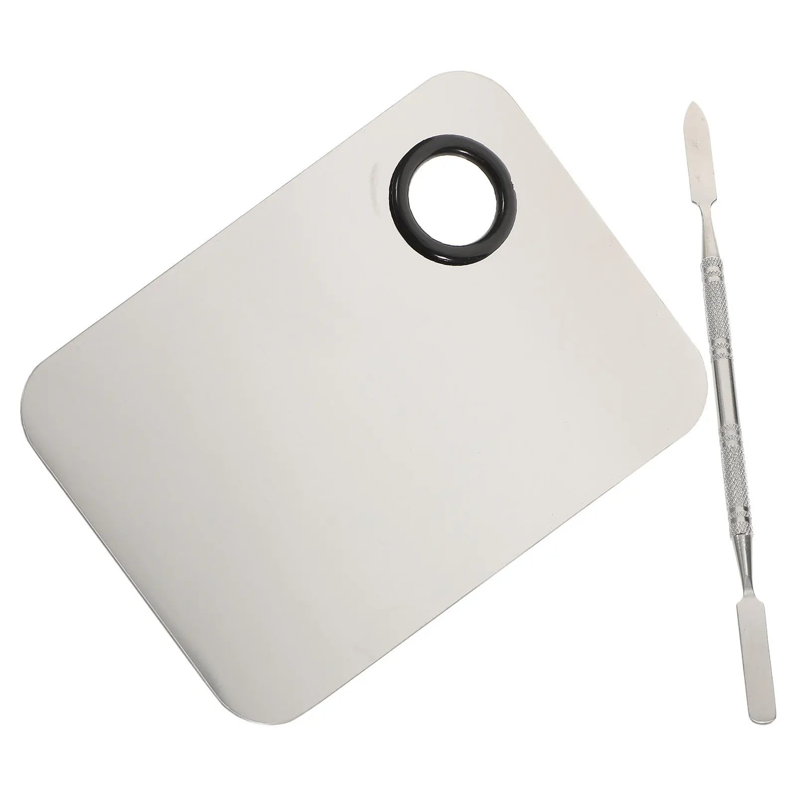 

Stainless Steel Makeup Mixing Palette with 16Cm Spatula Blending Tool for Foundation Lip Eyeshadow Custom Color Mixing