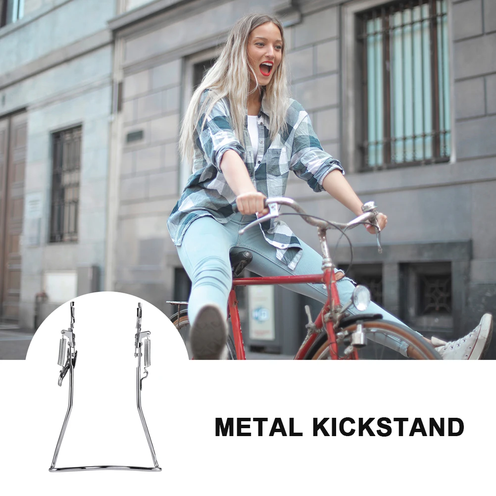 

2Pcs Bike Kickstand Metal Durable Bicycle Foot Support Quick Release Convenient Tool-Free Install Professional Replacement