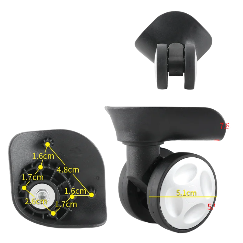 HANLUOKE W389 Luggage Replacement Wheel Boarding Suitcase Trolley Case Maintenance Balance Mute 360°Rotating Aircraft Wheel